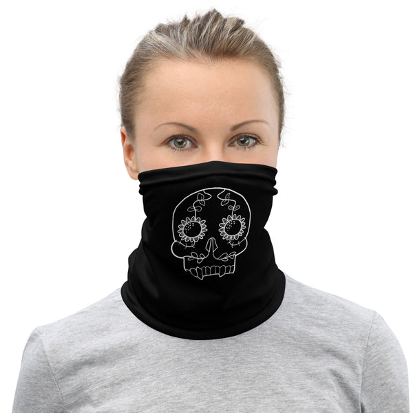 Sugar Skull (Black) Face Covering Neck Gaiter