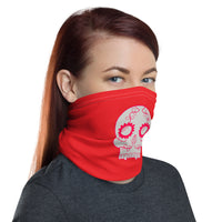 Sugar Skull (Red) Face Covering Neck Gaiter