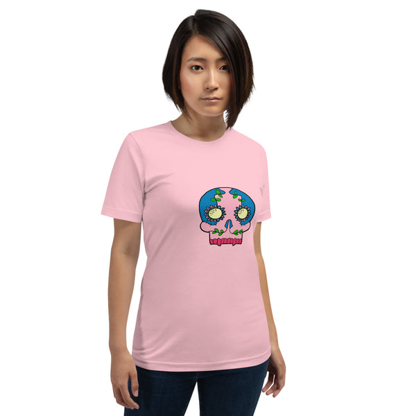 Multi Colored Sugar Skull Short-Sleeve Unisex T-Shirt