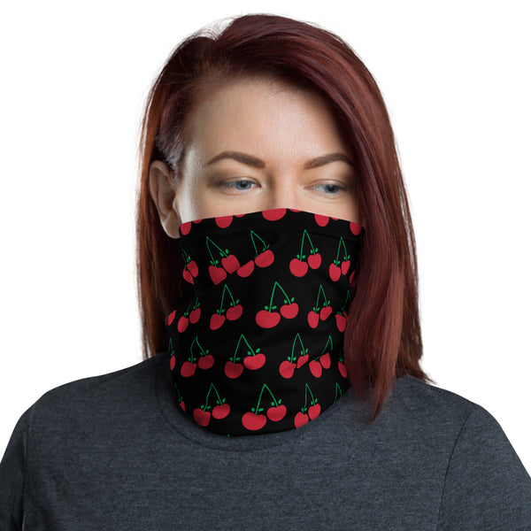 Cherry (Black) Face Covering Neck Gaiter